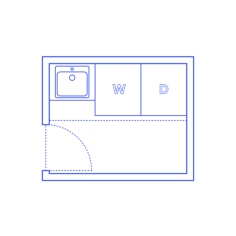 Layouts Laundry Rooms Galley Single Row Three Unit Laundry Room Outline Drawing Svg Vector, Free Vectors File